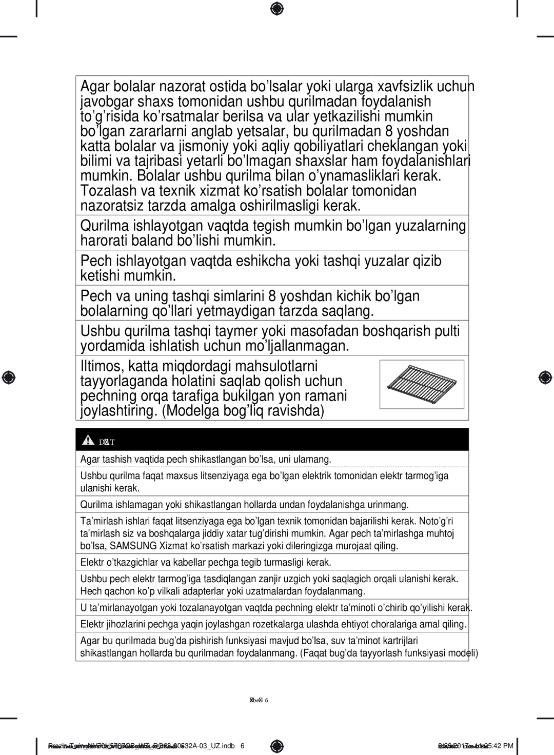 Samsung NV70H5787CB/WT manual Diqqat 