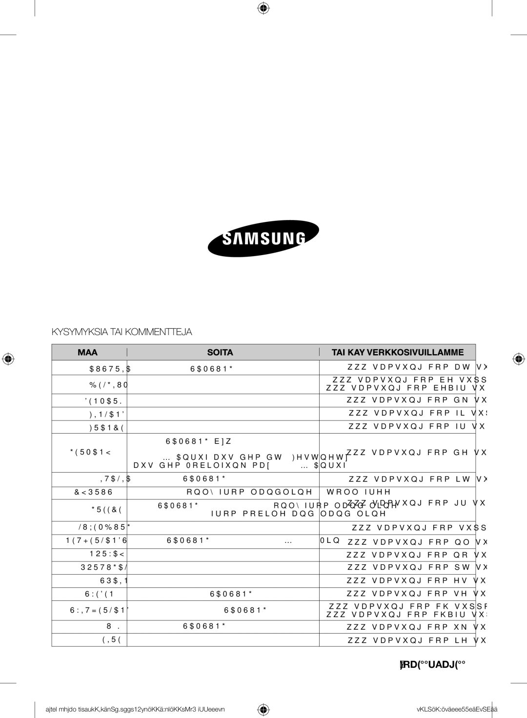 Samsung NV70H7584ES/EE manual DG68-00538A-00 