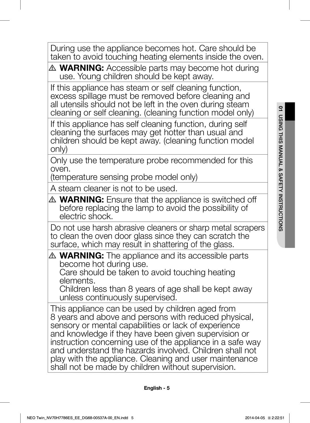 Samsung NV70H7786ES/EE manual Using this Manual & Safety Instructions 