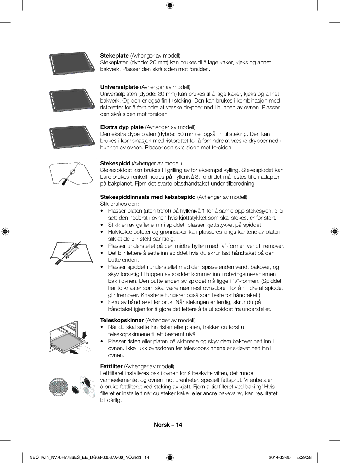 Samsung NV70H7786ES/EE manual Norsk 