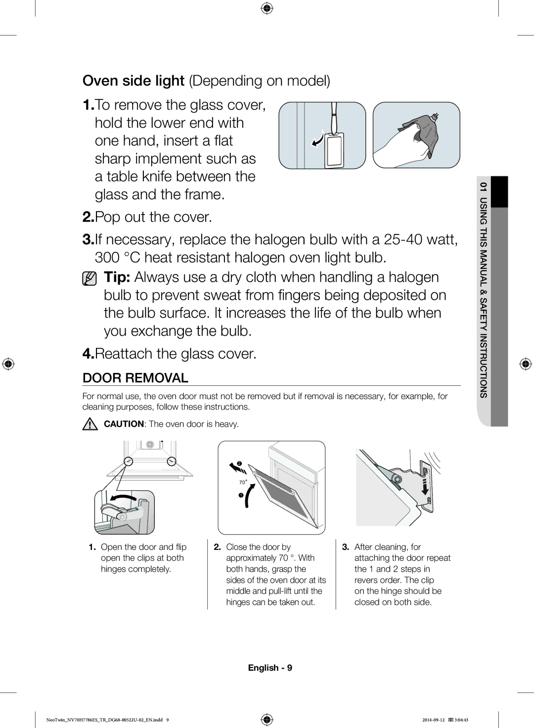 Samsung NV70H7786ES/TR manual Door Removal 