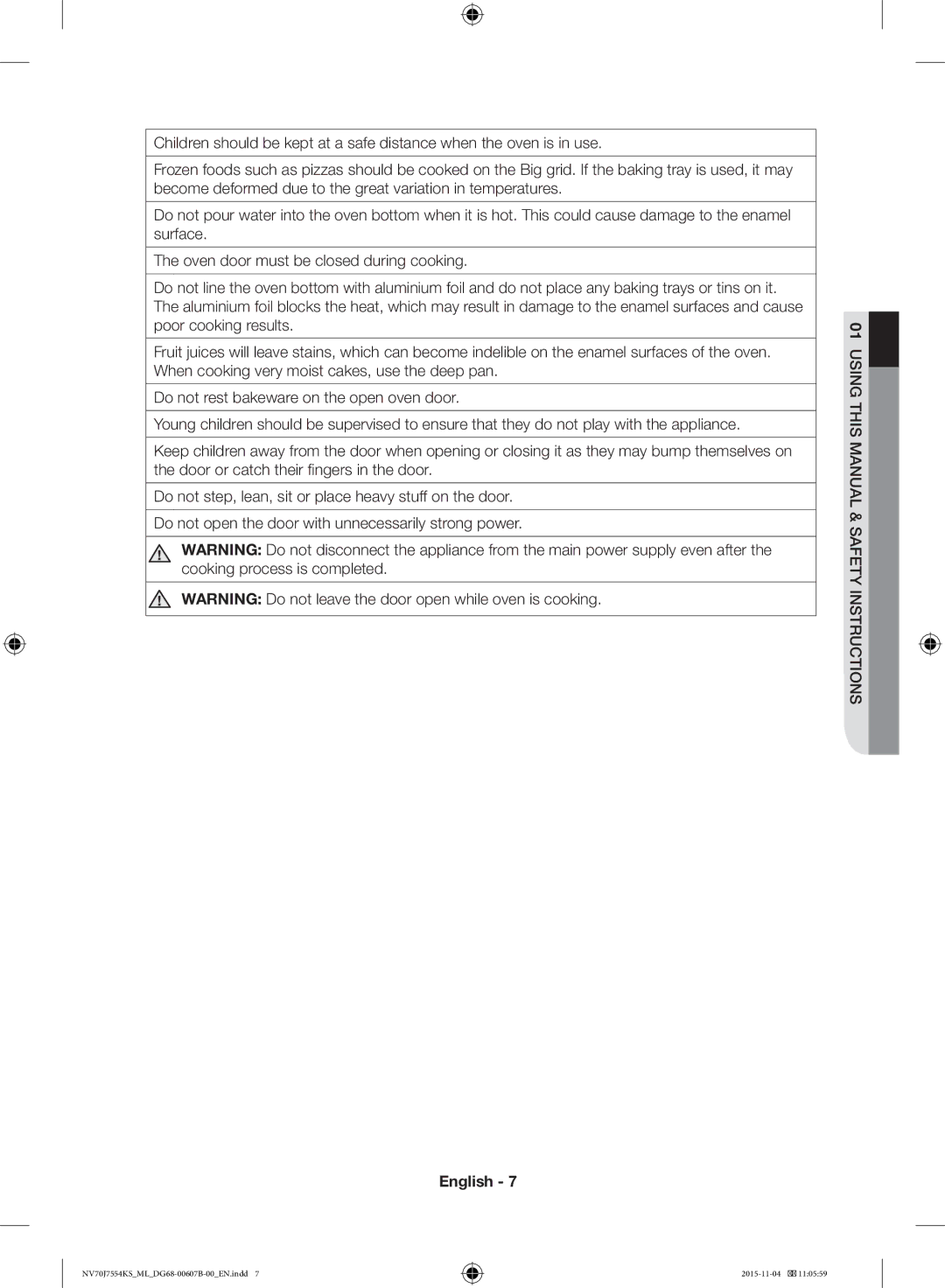 Samsung NV70J7554KS/ML manual English 