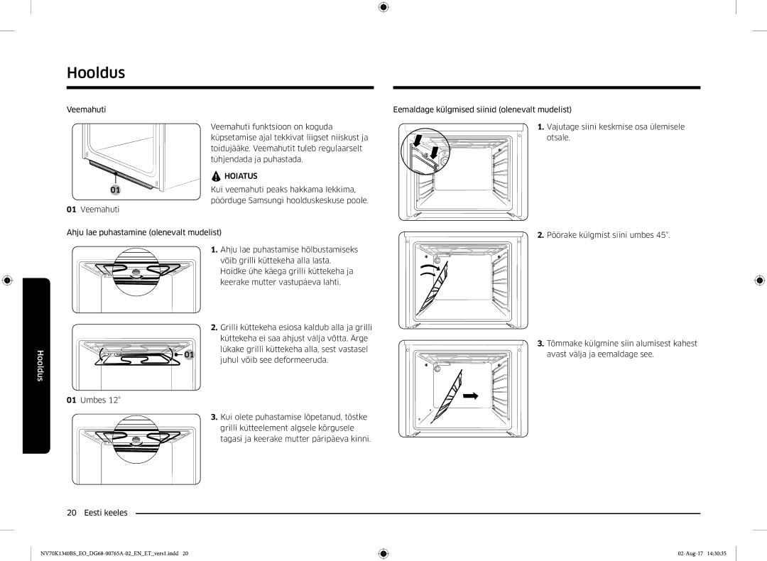 Samsung NV70K1340BB/EO, NV70K1340BS/EO manual Kui veemahuti peaks hakkama lekkima 