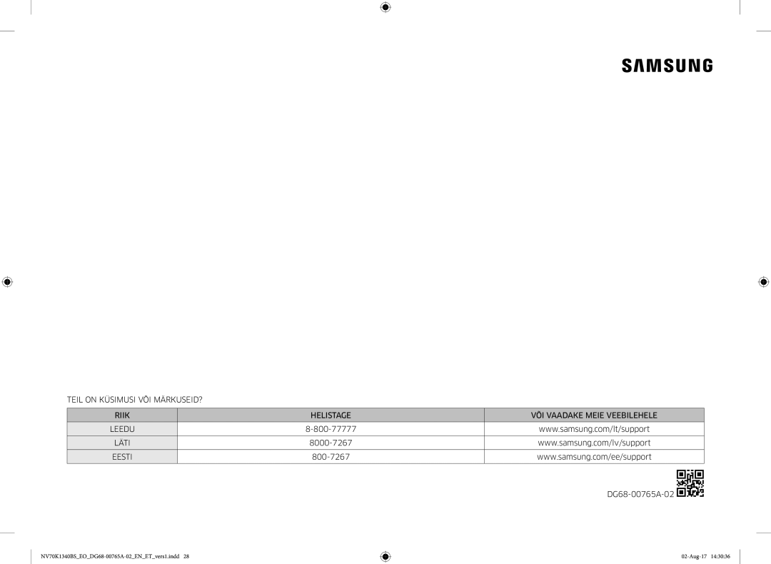 Samsung NV70K1340BB/EO, NV70K1340BS/EO manual Läti 