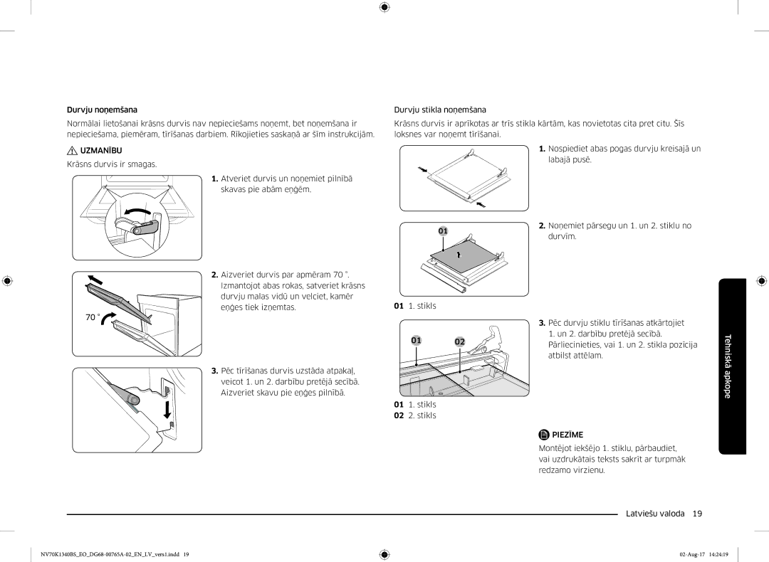 Samsung NV70K1340BS/EO, NV70K1340BB/EO manual Uzmanību 