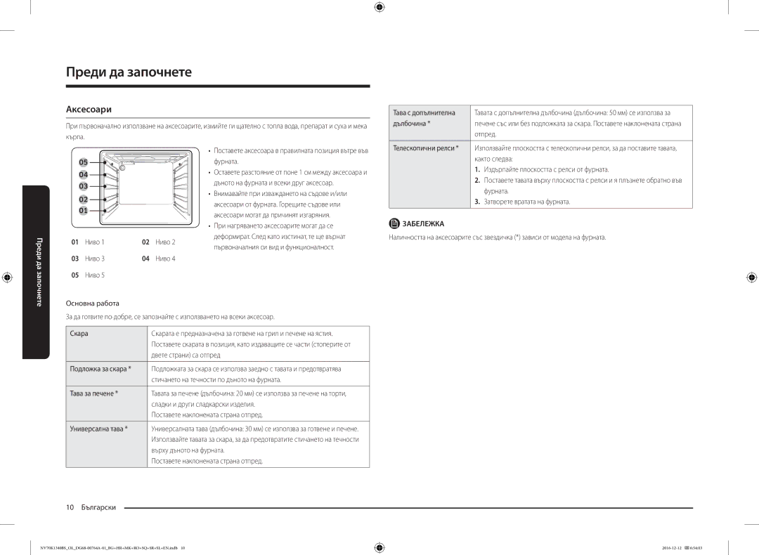 Samsung NV70K1340BB/EO, NV70K1340BB/OL, NV70K1340BS/OL, NV70K1340BS/ML manual Аксесоари 