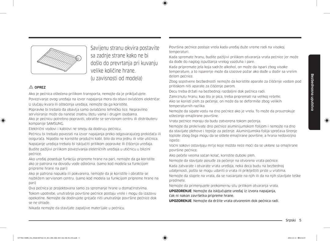 Samsung NV70K1340BS/OL, NV70K1340BB/OL, NV70K1340BB/EO, NV70K1340BS/ML manual Zavisnosti od modela 