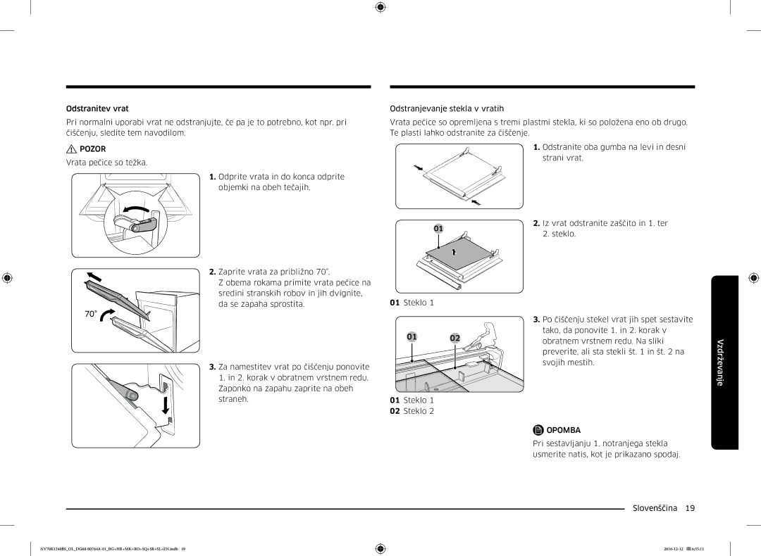 Samsung NV70K1340BS/ML, NV70K1340BB/OL, NV70K1340BS/OL, NV70K1340BB/EO manual Pozor 