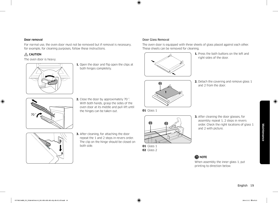 Samsung NV70K1340BS/ML, NV70K1340BB/OL, NV70K1340BS/OL, NV70K1340BB/EO manual Maintenance 