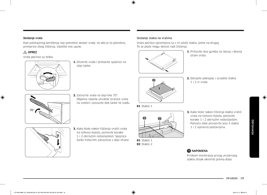 Samsung NV70K1340BS/ML, NV70K1340BB/OL, NV70K1340BS/OL, NV70K1340BB/EO manual Oprez 