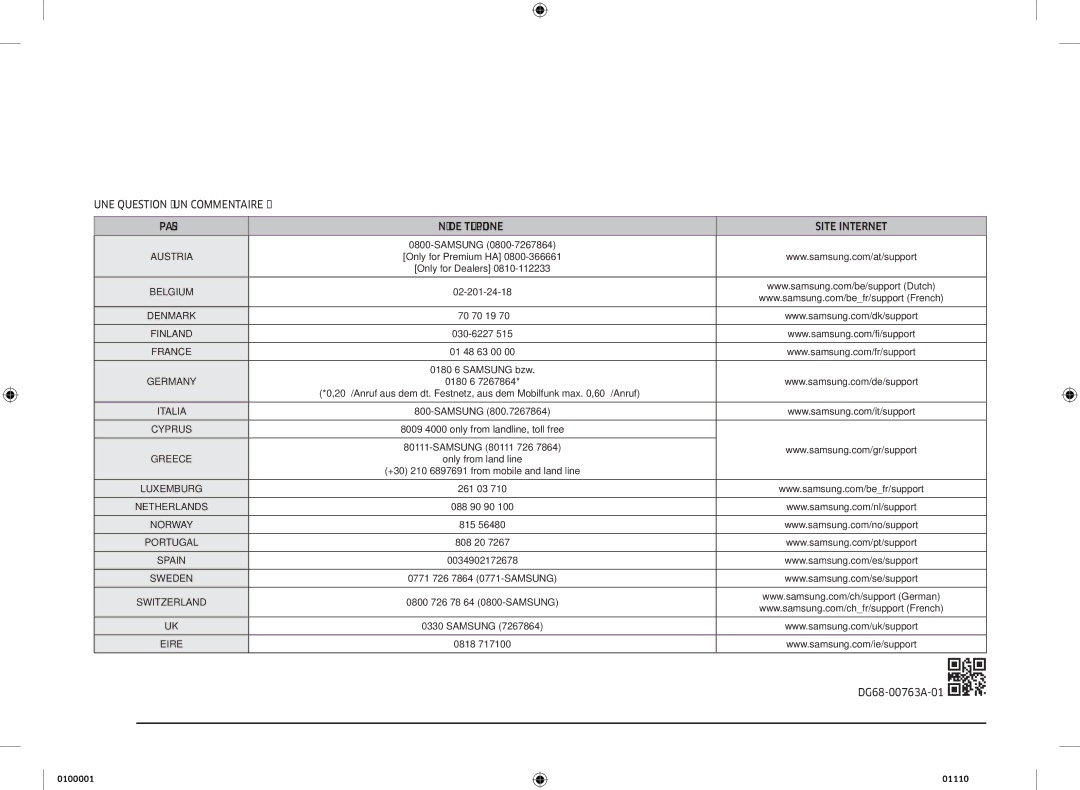 Samsung NV70K1340BB/EF, NV70K1340BS/EG, NV70K1340BS/EF manual DG68-00763A-01 