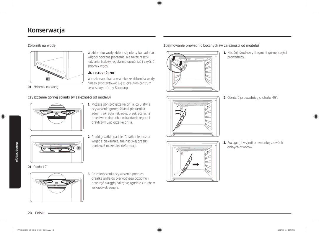 Samsung NV70K1340BS/OL, NV70K1340BB/EO manual Konserwacja 