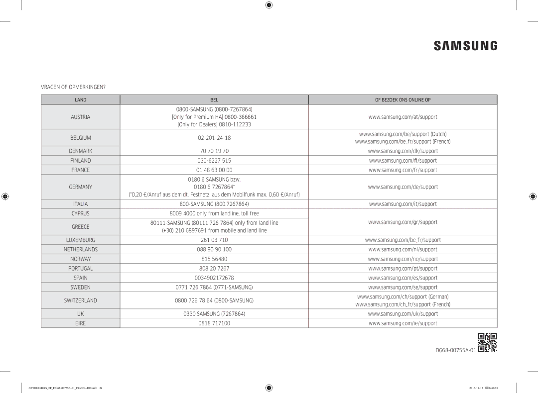 Samsung NV70K2340RB/EF, NV70K2340RS/EF manual 261 03, 808 20 