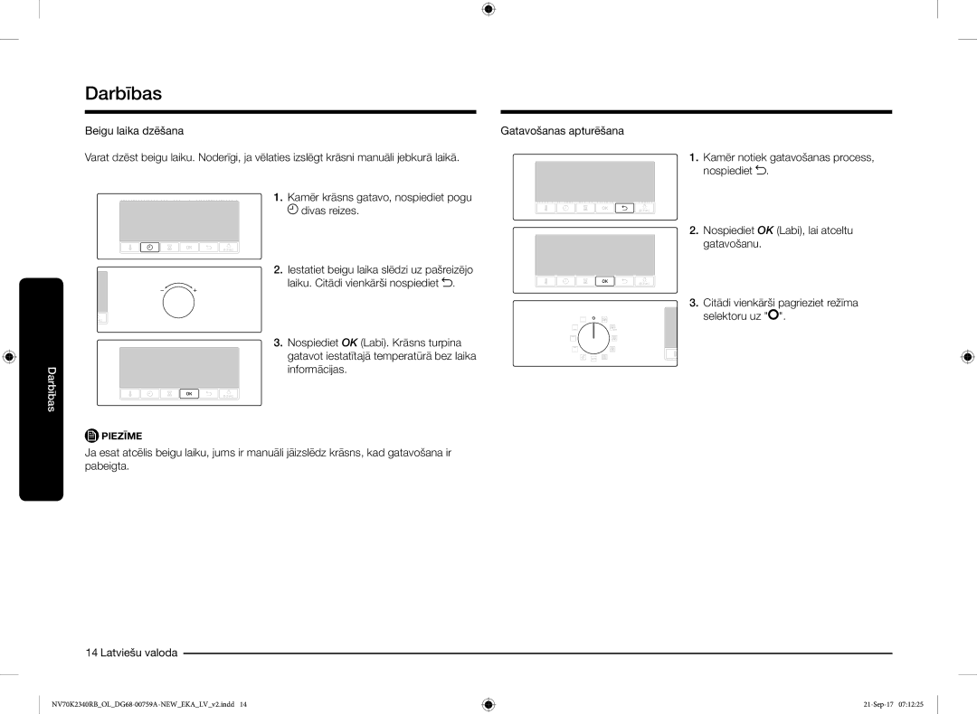 Samsung NV70K2340RB/EO manual Beigu laika dzēšana 