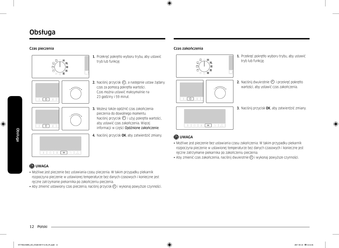 Samsung NV70K2340RB/EO manual Obsługa 