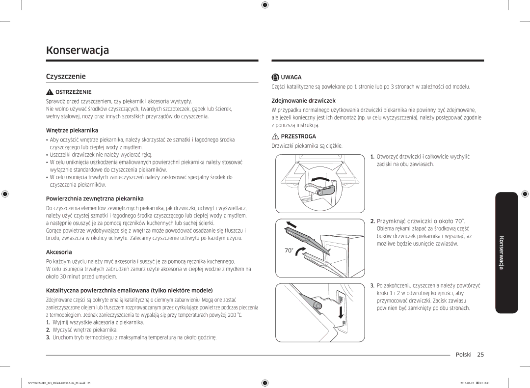 Samsung NV70K2340RB/EO manual Konserwacja, Czyszczenie 