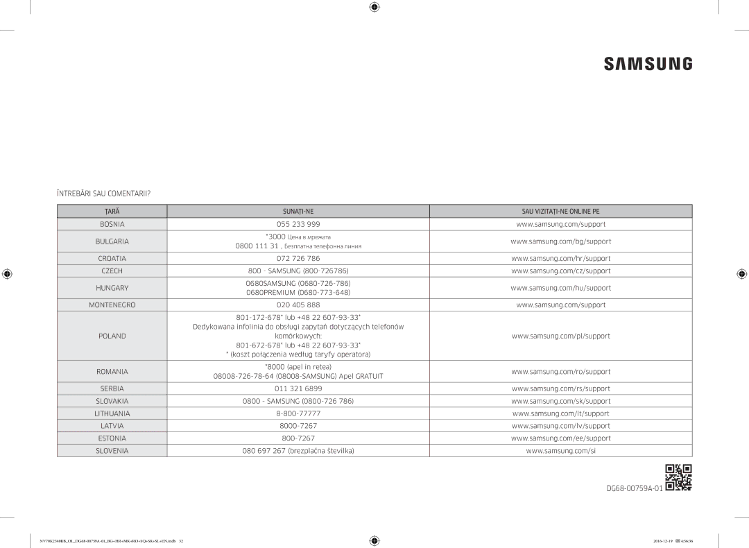 Samsung NV70K2340RB/OL, NV70K2340RB/EO manual Întrebări SAU COMENTARII? 