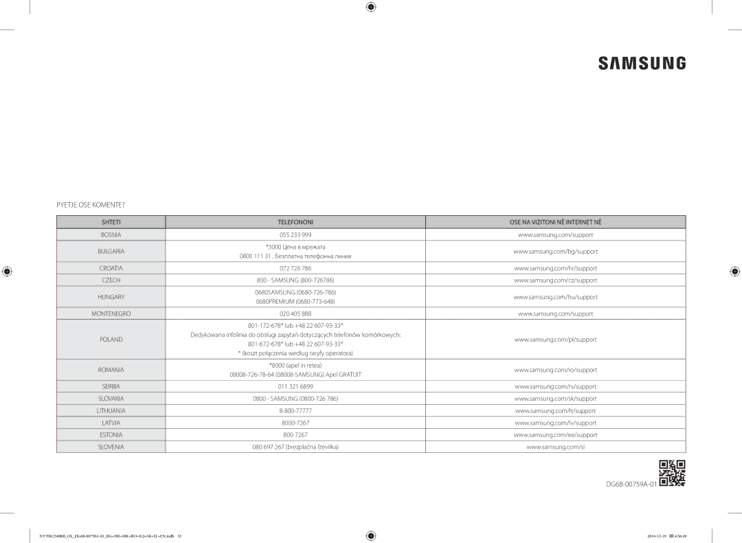 Samsung NV70K2340RB/OL, NV70K2340RB/EO manual Pyetje OSE KOMENTE? 