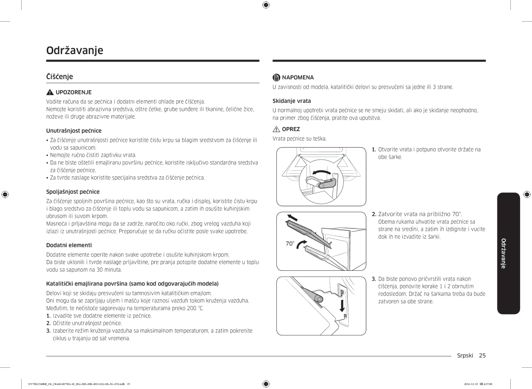 Samsung NV70K2340RB/EO, NV70K2340RB/OL manual Održavanje 