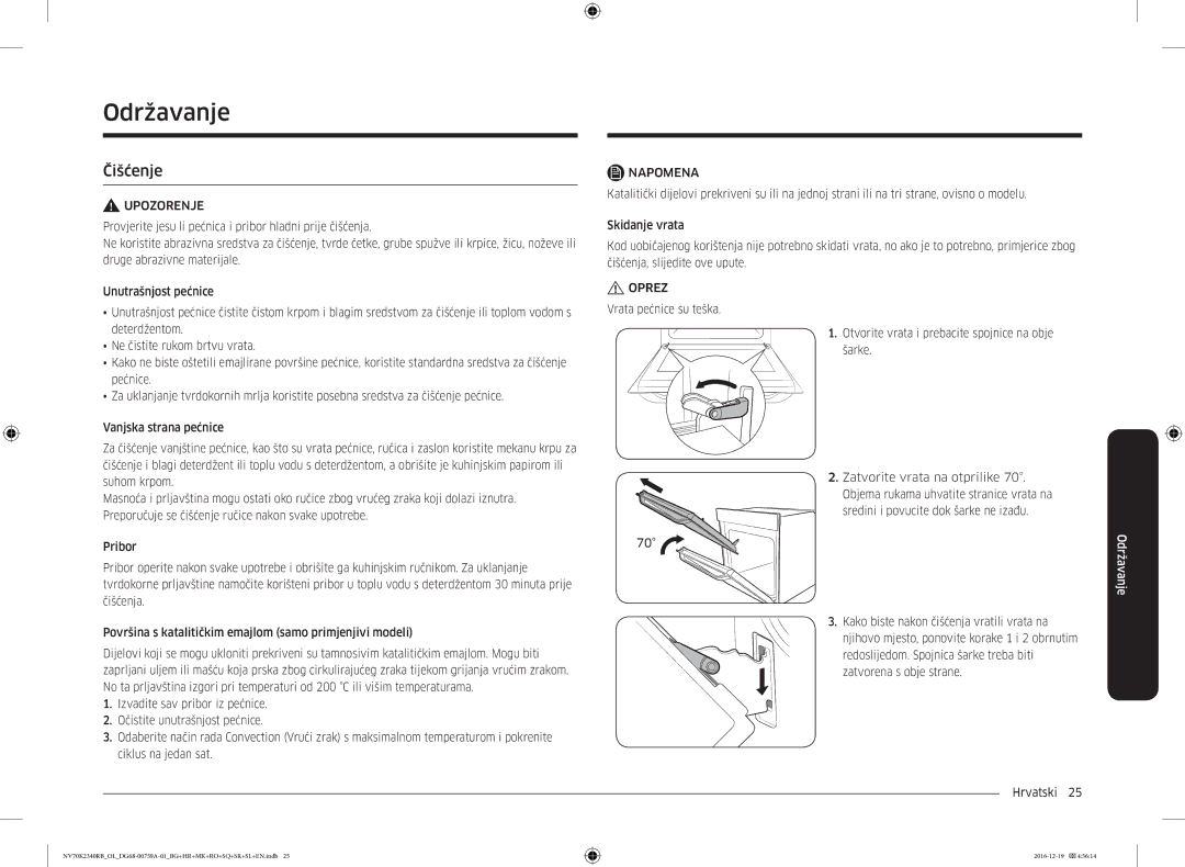 Samsung NV70K2340RB/EO, NV70K2340RB/OL manual Održavanje, Čišćenje 