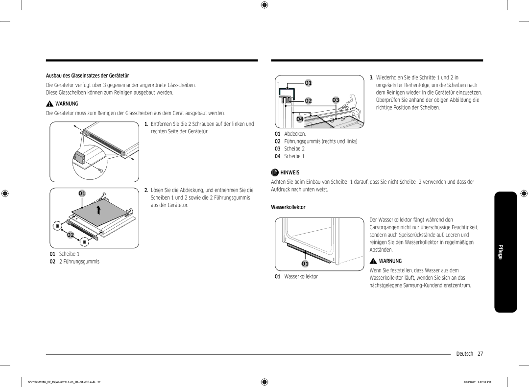 Samsung NV70K3370BS/EF, NV70K3370BS/EG, NV70M3372BS/EF manual NV70K3370BSEFDG68-00751A-03FR+NL+DE.indb 10/2017 20759 PM 