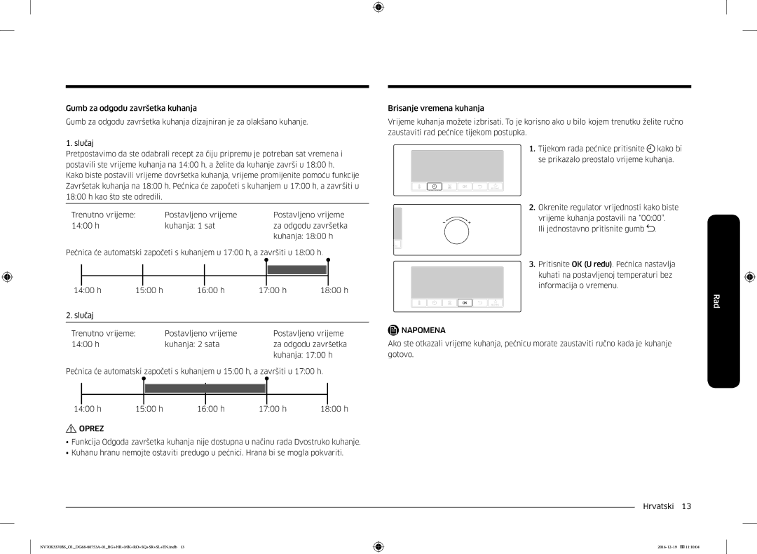 Samsung NV70K3370BS/OL manual Oprez 