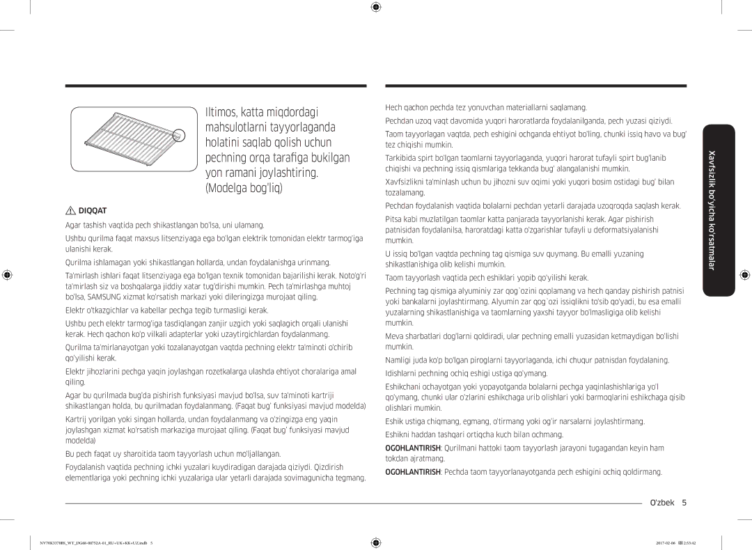Samsung NV70K3370BB/WT, NV70K3370BS/WT manual Diqqat 