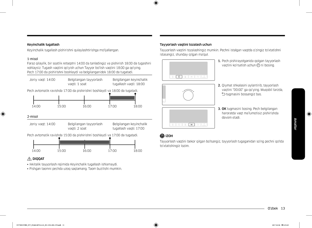 Samsung NV70K3370BB/WT, NV70K3370BS/WT manual Diqqat 