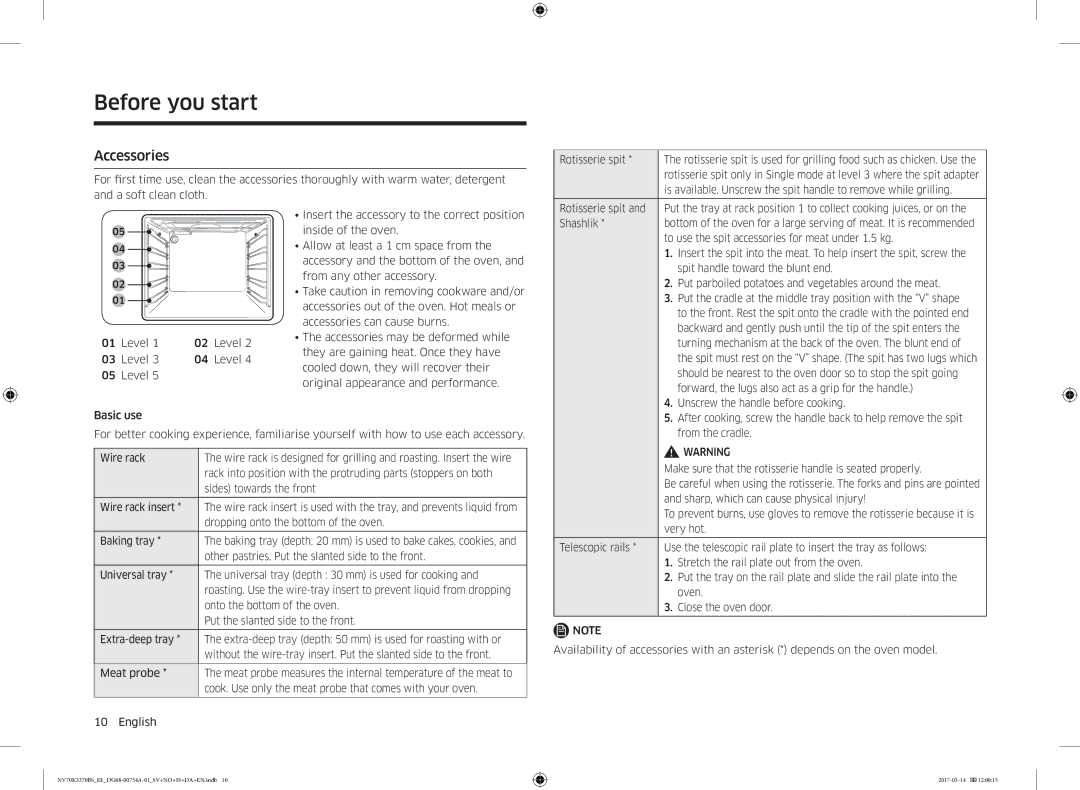 Samsung NV70K3370BS/EE, NV70M3373BS/EE, NV70K3370RS/EE, NV70M3372BS/EE, NV70M3372RS/EE manual Accessories 