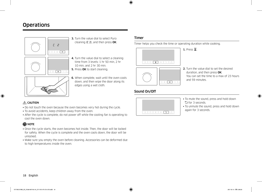 Samsung NV70K3370RS/EE, NV70M3373BS/EE, NV70M3372BS/EE, NV70K3370BS/EE, NV70M3372RS/EE manual Timer, Sound On/Off 