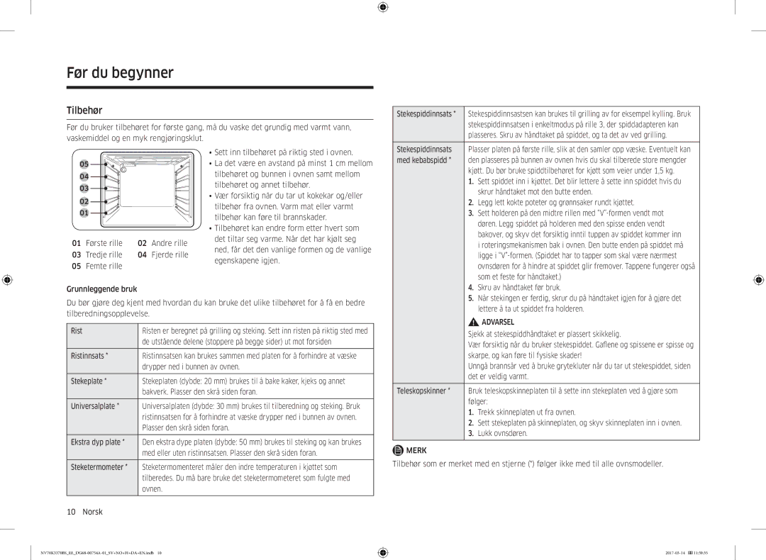 Samsung NV70M3372BS/EE, NV70M3373BS/EE, NV70K3370RS/EE, NV70K3370BS/EE, NV70M3372RS/EE manual Tilbehør 