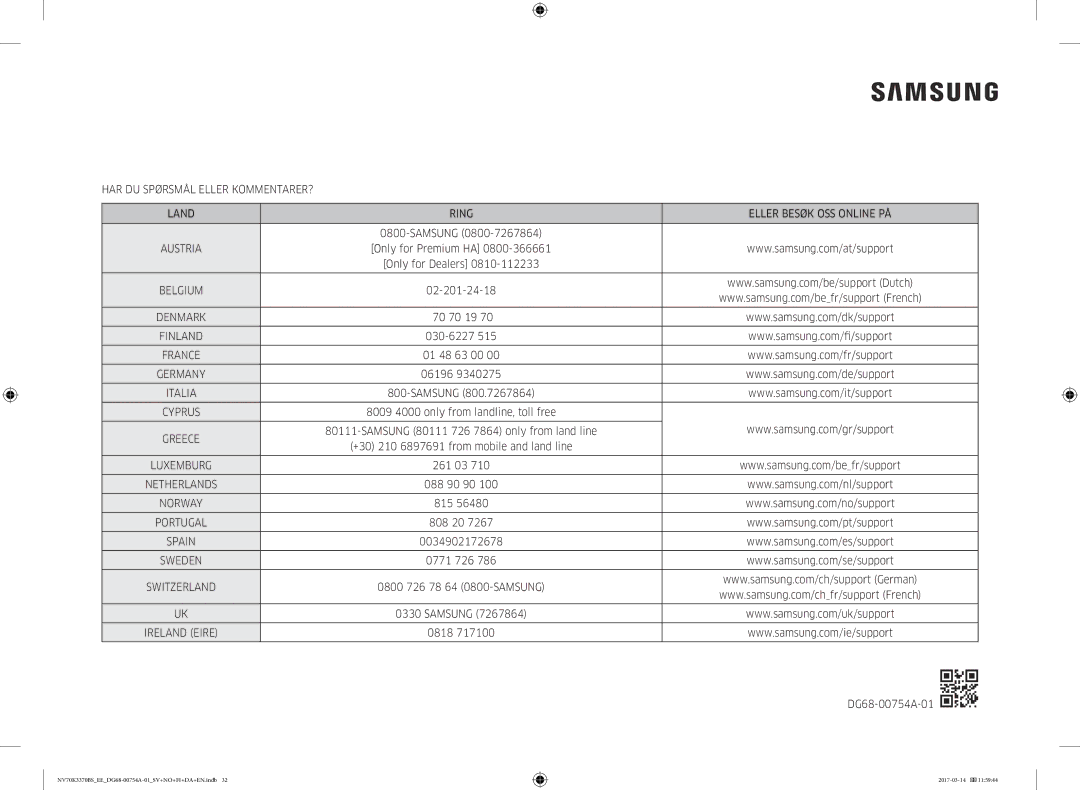 Samsung NV70M3372RS/EE, NV70M3373BS/EE, NV70K3370RS/EE, NV70M3372BS/EE, NV70K3370BS/EE manual Belgium 