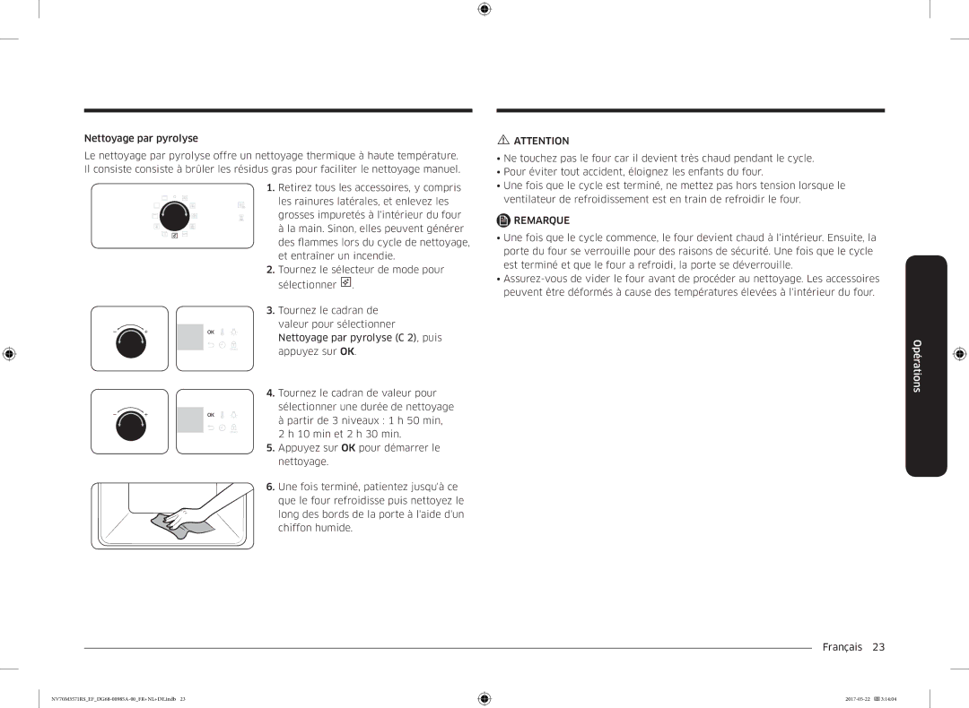 Samsung NV70M3571RS/EF manual Remarque 