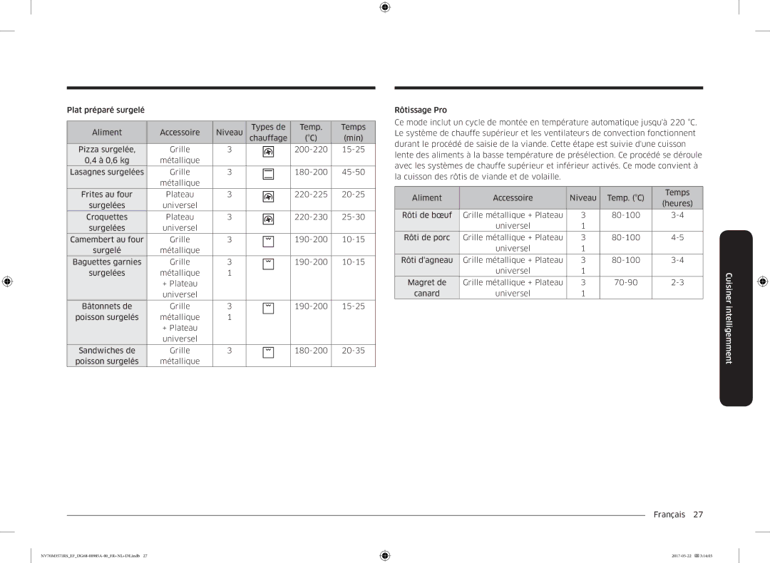 Samsung NV70M3571RS/EF manual Cuisiner intelligemment 