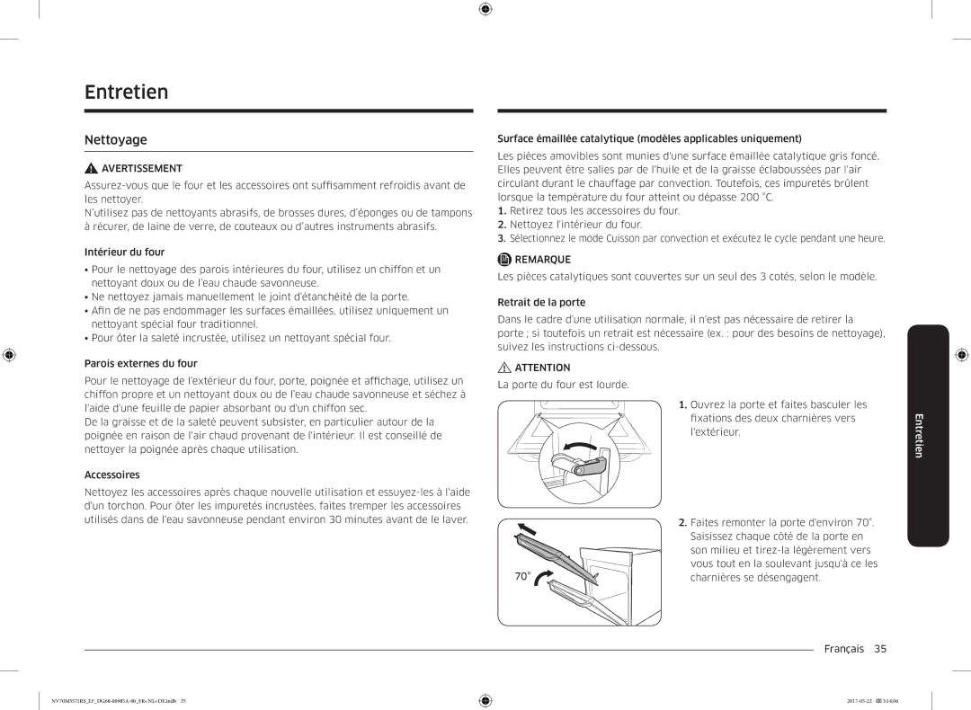 Samsung NV70M3571RS/EF manual Entretien, Nettoyage 