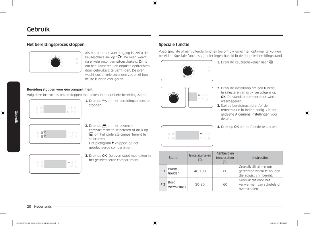 Samsung NV70M3571RS/EF manual Het bereidingsproces stoppen, Speciale functie 