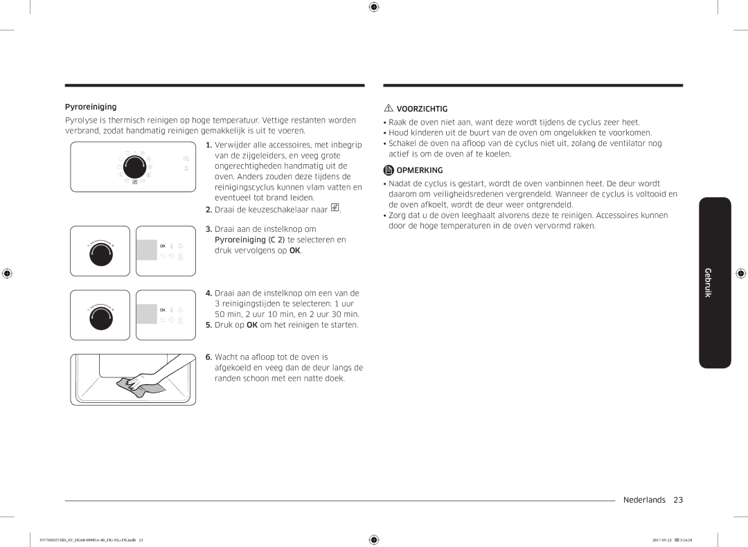 Samsung NV70M3571RS/EF manual Voorzichtig 