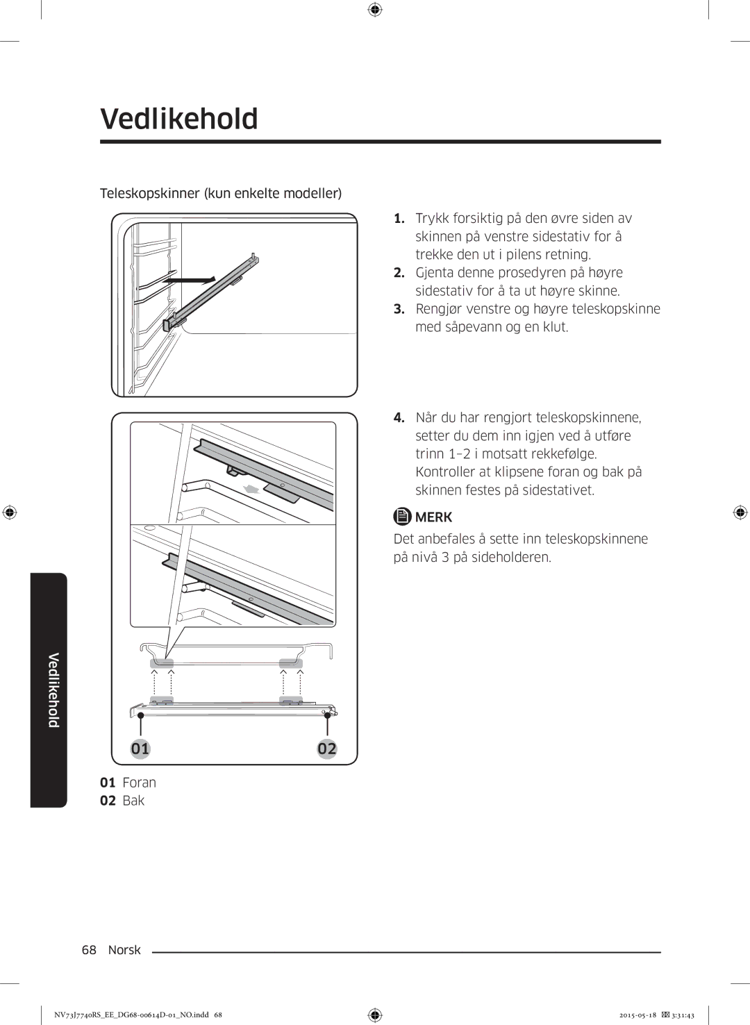 Samsung NV73J7740RS/EE manual Foran 02 Bak 