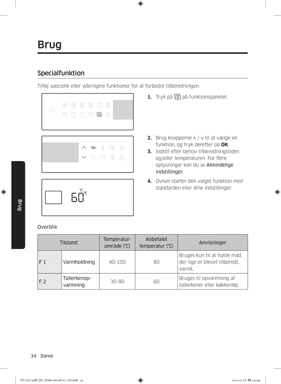 Samsung NV73J7740RS/EE manual Specialfunktion 