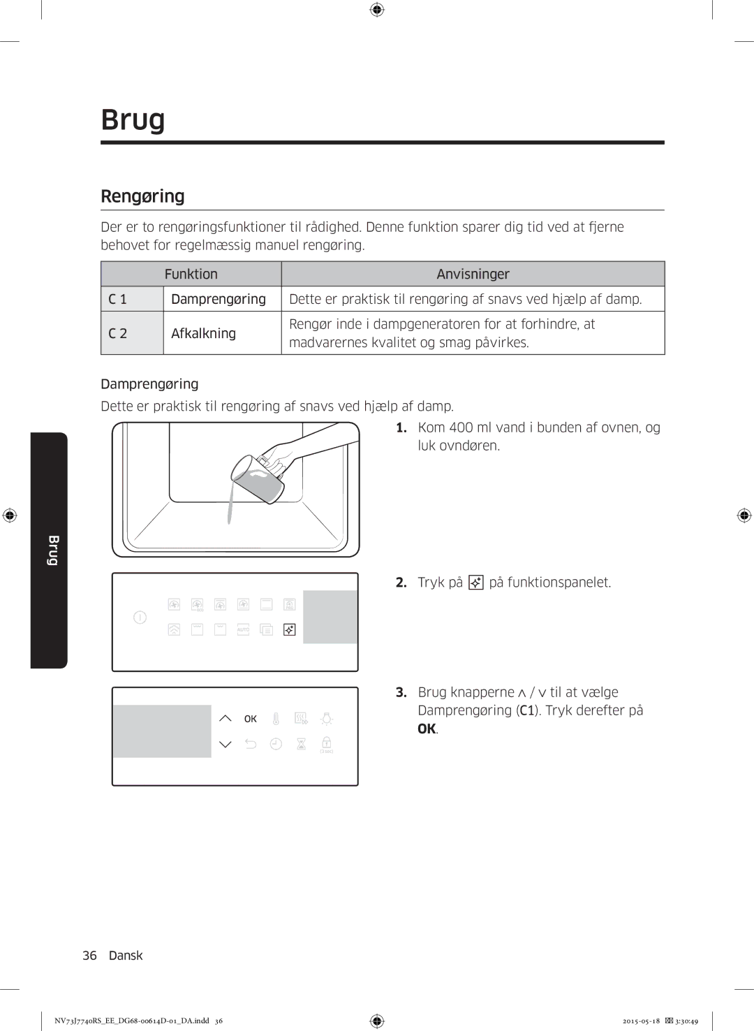 Samsung NV73J7740RS/EE manual Rengøring 