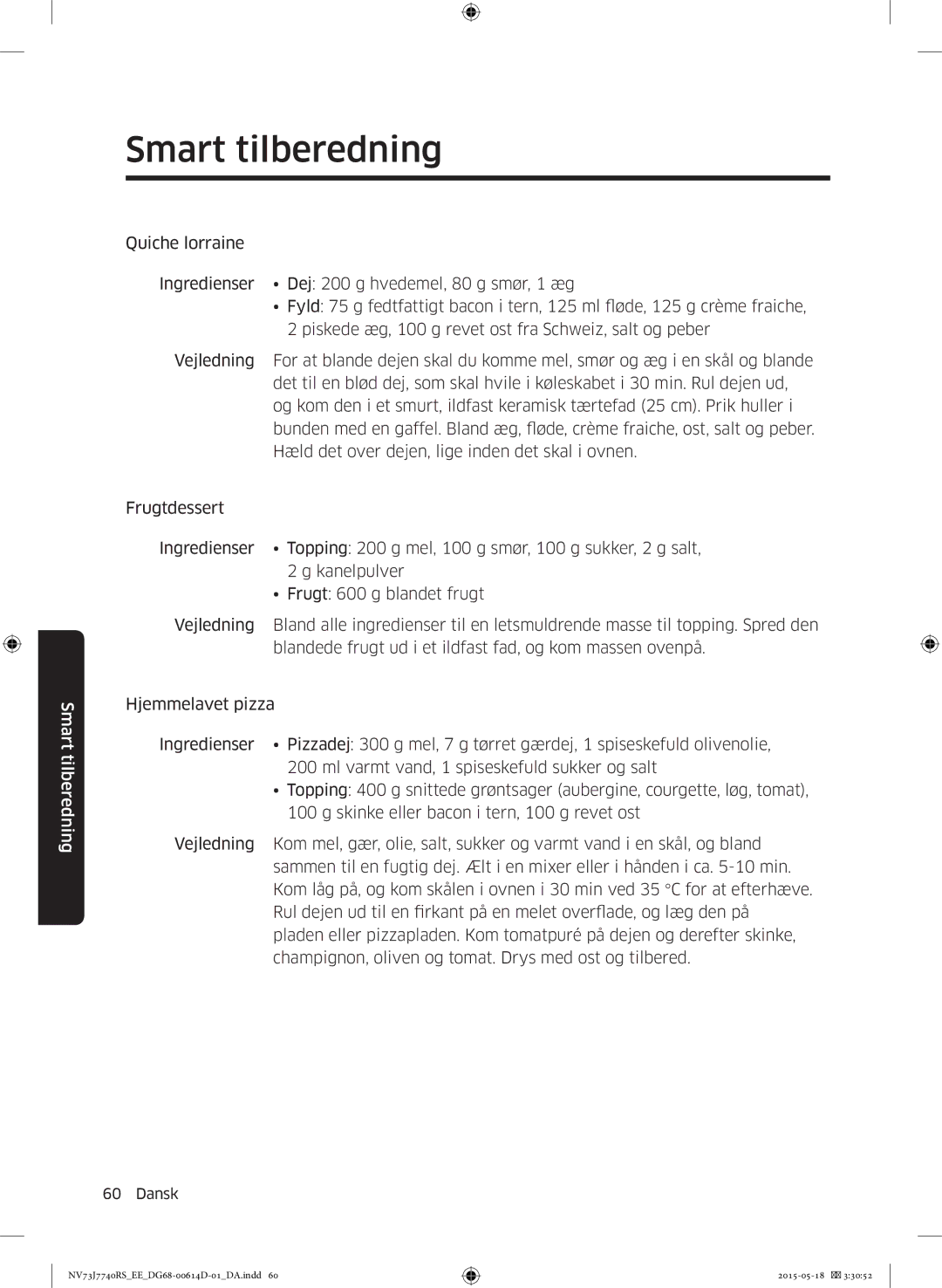 Samsung NV73J7740RS/EE manual Smart tilberedning 