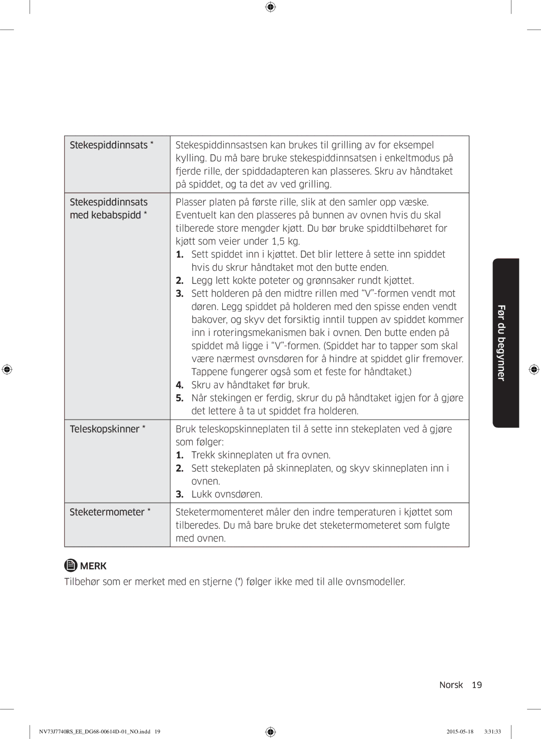 Samsung NV73J7740RS/EE manual Merk 