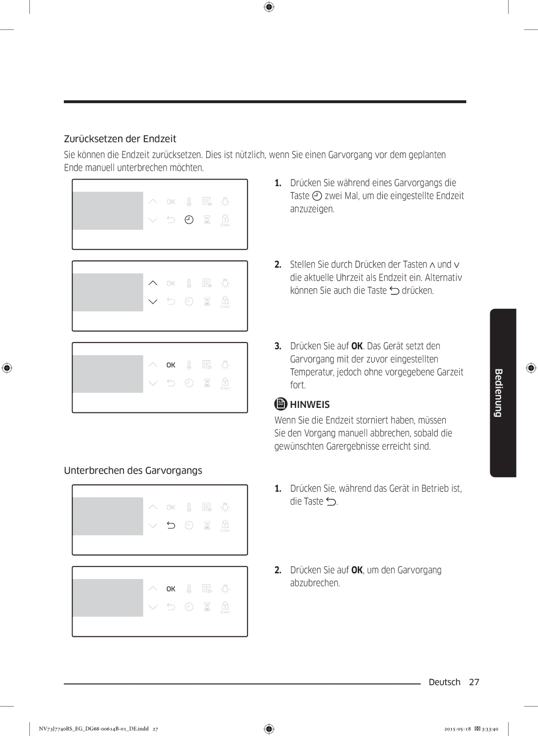 Samsung NV73J7740RS/EG manual Können Sie auch die Taste 