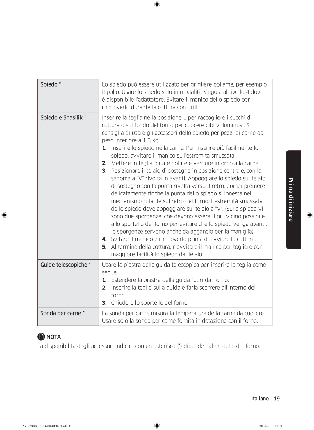 Samsung NV73J7740RS/ET manual Nota 