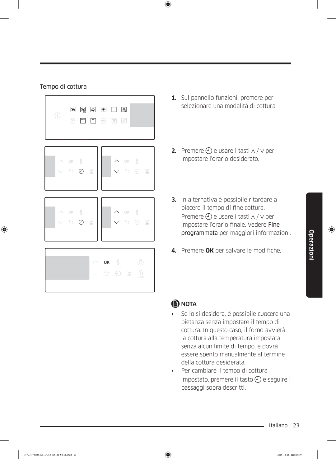 Samsung NV73J7740RS/ET manual Nota 