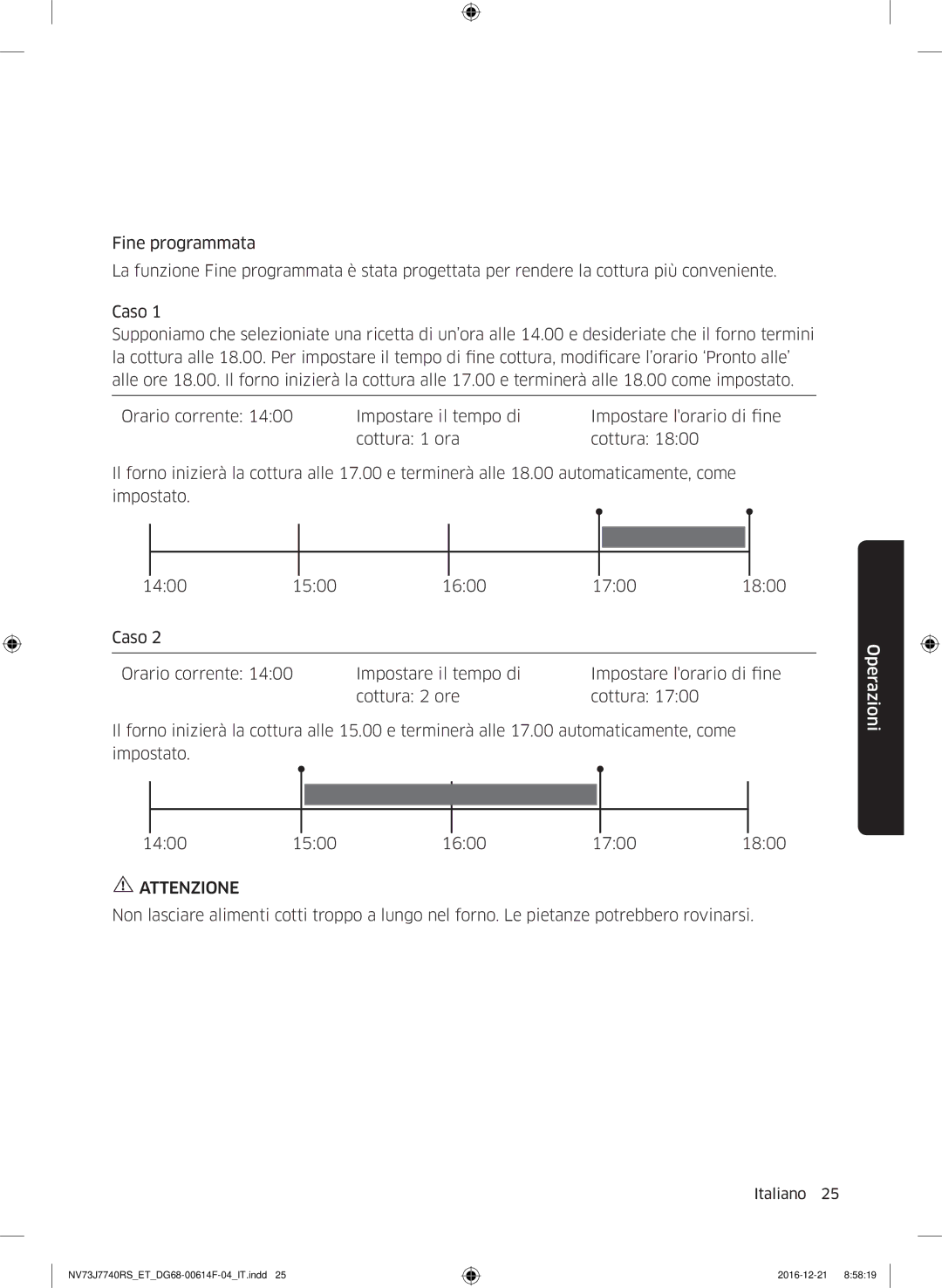 Samsung NV73J7740RS/ET manual Attenzione 