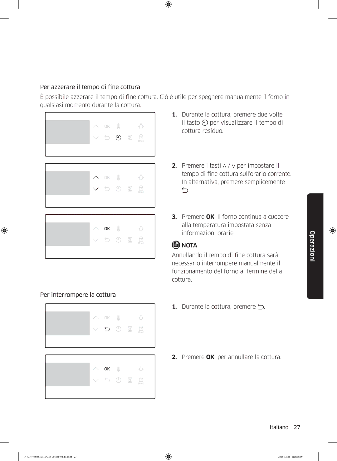 Samsung NV73J7740RS/ET manual Nota 