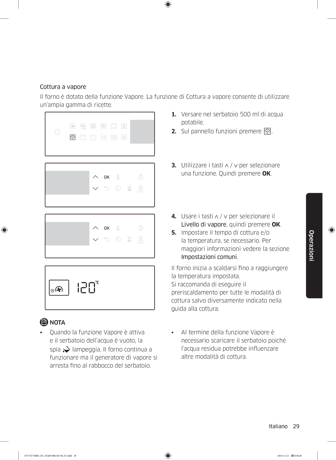 Samsung NV73J7740RS/ET manual Nota 