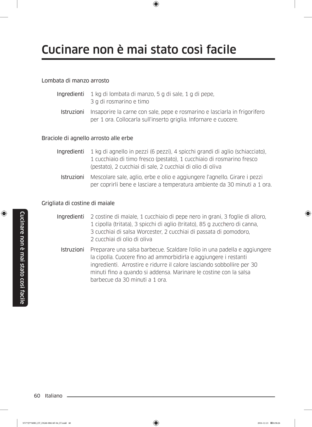 Samsung NV73J7740RS/ET manual Cucinare non è mai stato così facile 