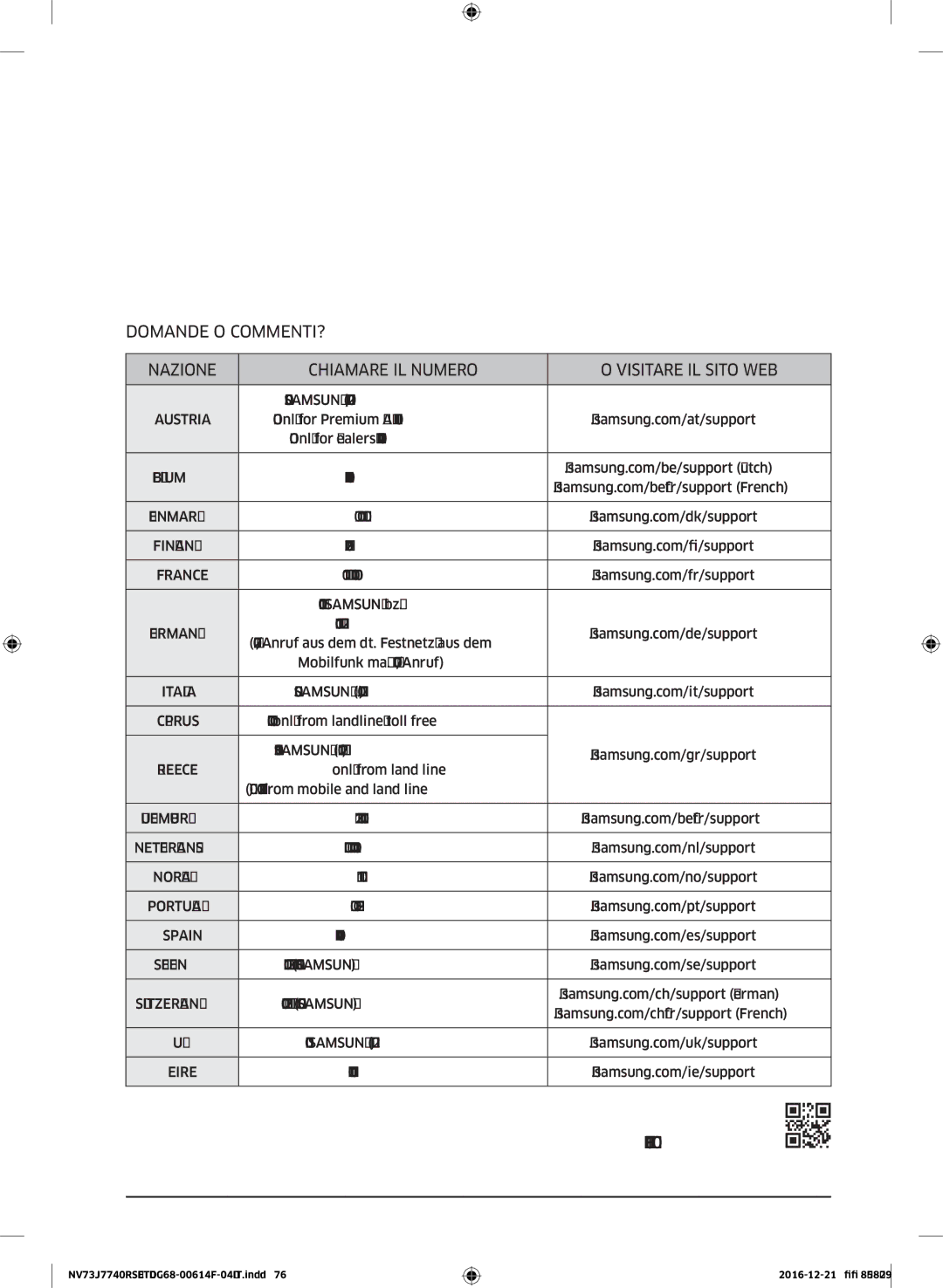 Samsung NV73J7740RS/ET manual DG68-00614F-04 